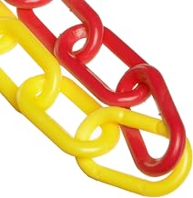 Mr. Chain Plastic Barrier Chain, Yellow/Red, 100 ft Length (50037-100)
