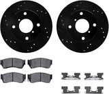 Dynamic Friction Company Rear Brake Kit Fits 2019-2023 Ford Ranger | Drilled Slotted Brake Rotors| 5000 Advanced Brake Pads and Rotors Kit| Hardware| 12.1" Rear