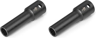 TEKTON 1/2 Inch Drive x 7/16 Inch Deep 12-Point Impact Socket | SID23211 (Pack of 2)