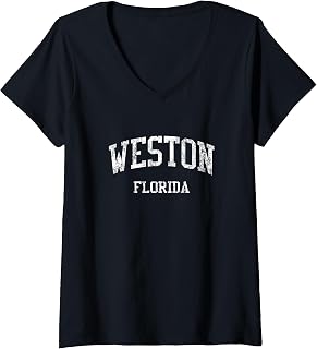 Womens Weston FL J05 Vintage Athletic Sports Design V-Neck T-Shirt