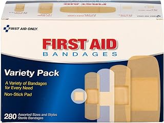 First Aid Only Sheer & Clear Bandage Variety Pack, Assorted Sizes, 280 Count