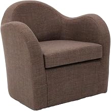 Swivel Chair with Swivel Base, Modern Accent Chair for Living Room Bedroom, Comfortable Armchair, Coffee, Blake Fabric