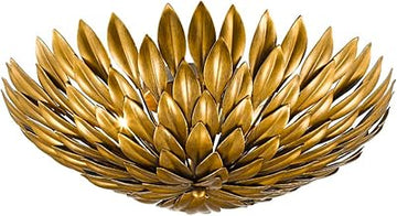 BETHEL Smaller Sized Gold Leaf FLUSHMOUNT