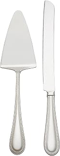 Reed & Barton Lyndon 2pc Dessert Set, 0.8 LB, Metallic | silver, dishwasher safe | heavy duty, cutlery set for kitchen and dining, serving utensil set, wedding silverware