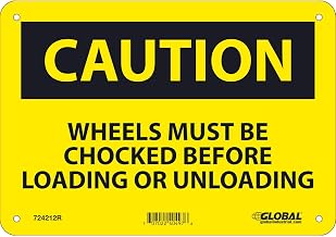 Global Industrial Caution Wheels Must Be Chocked Before Loading Sign, 7x10, Rigid Plastic