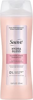 Suave Hydra Gloss Shampoo, Sulfate-free shampoo for smooth, frizz free hair and glossy, radiant shine, 12.6 oz