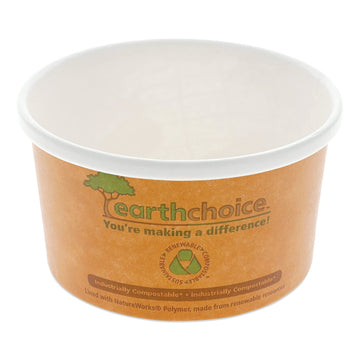 EarthChoice PLA Paper Orange Small Compostable Lined Hot Soup Cup by PACTIV – 8.0 ounces, Paper, Model PHSC8ECDI