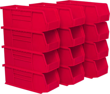 30224 AkroBins Plastic Storage Bins by Akro-Mils – 11-Inch x 4-Inch x 4-Inch, 20.0 pounds, Plastic, Red, Pack of 12