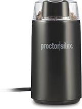 Proctor Silex Electric Coffee Grinder for Beans, Spices and More, Stainless Steel Blades, Makes upto 12 Cups, Black
