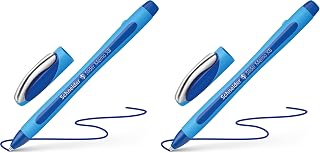 Schneider Slider Memo XB (Extra Broad) Ballpoint Pen, 1.4 mm, Light Blue Barrel, Blue Ink, Blister Pack of 2 Pen (75023)