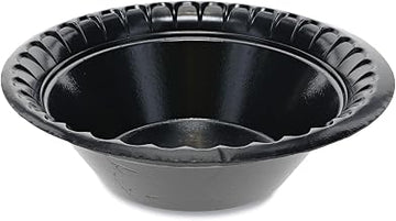 Pactiv Evergreen Placesetter Deluxe Laminated Foam Dinnerware, Bowl, 12 oz, 6" dia, Black, 1,000/Carton