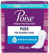 Poise Pad, Moderate Absorbency, Regular, 66ct - 4 Pack