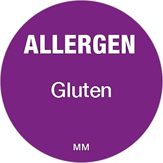 DayMark Safety Systems MoveMark IT117116 Allergen Removable Circle Label, "Gluten", 1" Diameter, Purple, Roll of 1000