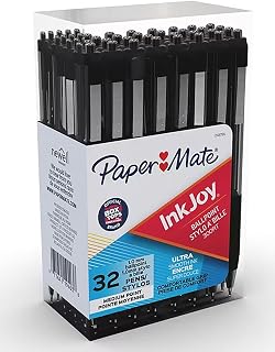 Paper Mate Ballpoint 300RT Pens, 1.0mm Medium Point, Black Ink, 32 ct