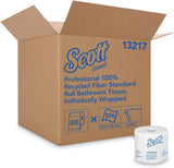 Kimberly-Clark Professional 100% Recycled Fiber Roll Bathroom Tissue- 550 Sheets/Roll | 80/Carton by Scott – 473 sheet (Pack of 80), Paper, White, Pack of 80, Model 13217