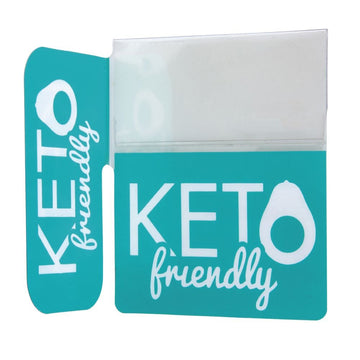 Shelf Talkers with Flag "Keto Friendly" - 2 1/2"L x 3"H by KOST KLIP MANUFACTURING LTD – Plastic, Pack of 25, Model 108709