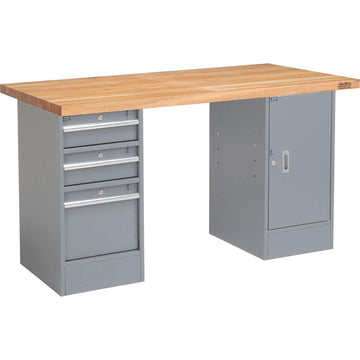72" W x 24" D Workbench by Global Industrial – 24"L x 72"W x 33.75"H, Steel, Gray, Model 253785