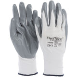 Tucker FlexTech White Knit Work Gloves with Grey Nitrile Palm - Extra Large. 1 Pair by TUCKER SAFETY PRODUCTS INC – X-Large, Knit, White, Pack of 2, Model 43551042327