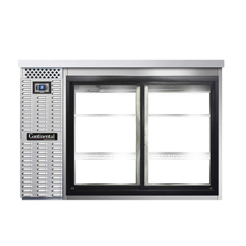 BBC50S-SS-SGD-PT Two Section Sliding Glass Door Refrigerated Pass-Thru Back Bar Cooler by Continental Refrigerator – Commercial Grade
