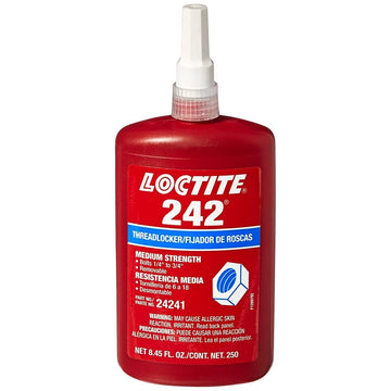 Blue 242 Medium Strength Threadlocker by Loctite – 250mL, Dimethacrylate Ester, Blue, Model 24241