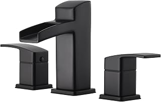 Pfister LG49DF0B Kenzo 2-Handle 8" Widespread Waterfall Bathroom Faucet in Matte Black, Water-Efficient Model