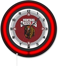 Holland Bar Stool Clk19BKMontUn NCAA 19 in. Dia. University of Montana Double Neon Wall Clock Black