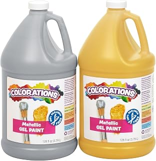 Colorations Paraben-Free Metallic Gel Paint Set, Silver & Gold
