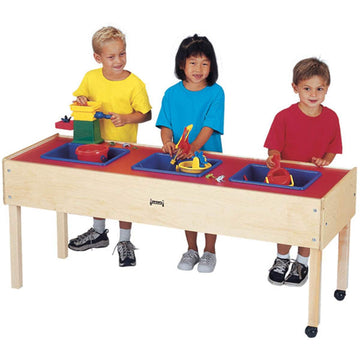 3 Tub Sensory Table by Jonti-Craft – 25" H x 59" W x 20.5" D, Wood, Brown, Model 0885JC