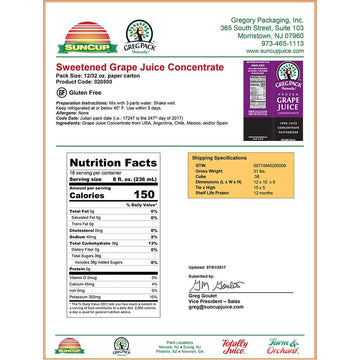 Juice Concentrate - 3 Plus 1 Sweetened Grape by Juice Concentrate Frozen – Pack of 12