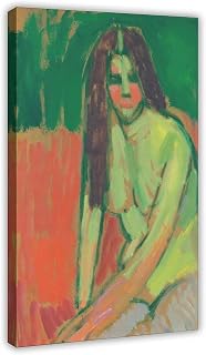 Alexej Von Jawlensky - Sitzender Halbakt Geneigt Mit Langen Haaren (Half-Nude Figure With Long Hair Sitting Bent) for Bedroom Canvas Wall Art Poster Print Gift Hanging Frame 24" L X 36" W