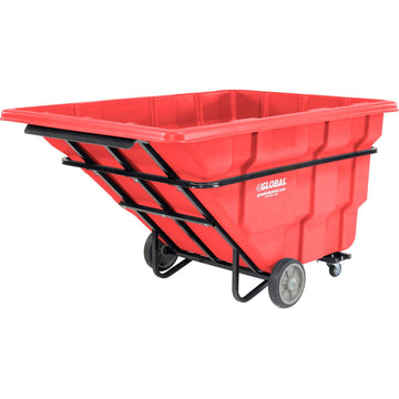 Extra Heavy Duty Plastic Tilt Truck by Global Industrial – Plastic, Red, Model 800261RD