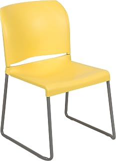 Flash Furniture Hercules Stack Chair, Yellow | Sled Base, Powder Coated, Contoured, 880 LBS. Weight Capacity