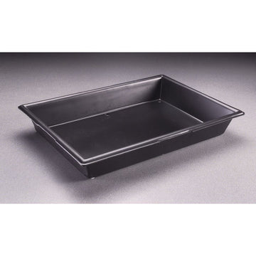 Produce Tray with Bottom Drainage - 14"L x 10"W x 2"H by HUBERT – Plastic, Black, Model PT-14-10-2