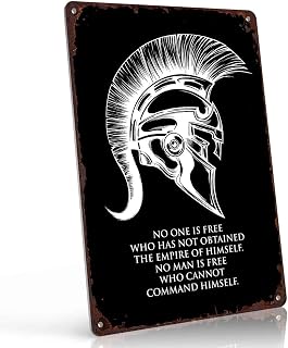 Spartan Helmet Quote Vintage Metal Wall Art Signs 8X12 Inch