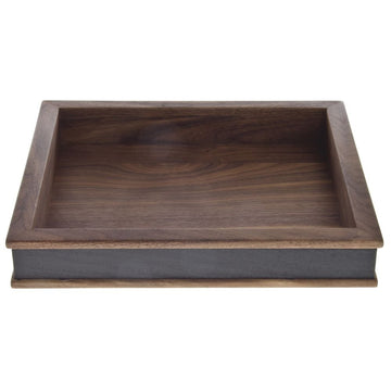 Walnut Wood Serving Tray - 14" L x 12" W x 2 1/4" H by HUBERT – 14" x 12" x 2.3", Wood, Model HU599-78