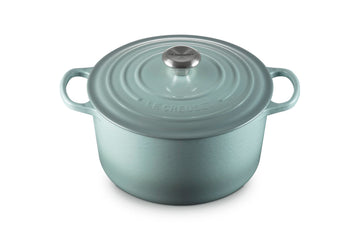 Le Creuset Enameled Cast Iron Deep Round Dutch Oven, 6.5 Quart, Sea Salt