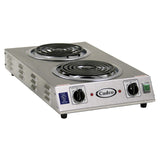 Space Saver Double Front to Back 220-Volt Hot Plate by Cadco – Stainless Steel, Model CDR-2TFB