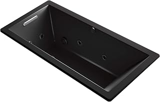 Kohler K-1822-XHGH-7 Underscore Rectangle Bathtub, Black Black