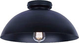 Canarm Ltd. Morro Line 1-Light Semi-Flush Mounted Light – Modern Matte Black Metal Shade, Minimalist Design for Entryways, Bedrooms, Living Rooms