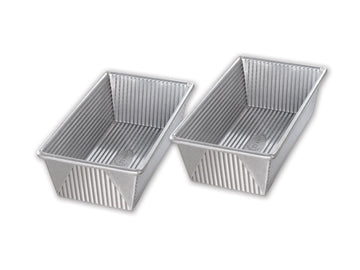Loaf Pan set 1 Lb by USA Pan – 1 Pound, Alloy Steel, Aluminized Steel, Pack of 2, Model 1140LF-ST-2-1