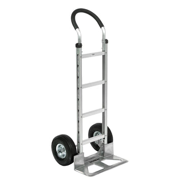 Aluminum Hand Truck Curved Handle by Global Industrial – 40"L x 21"W x 51"H, Aluminum, Gray, Model 168259