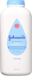 Johnson & Johnson Pure Cornstarch Baby Powder With Soothing Aloe Vera & Vitamin-E ,15 ounce (6 Pack)