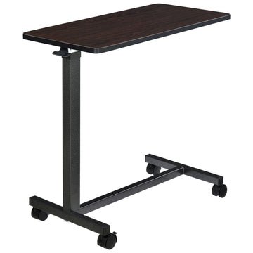 Mobile Overbed Table with H-Base by Global Industrial – 31.5"L x 15"W x 5.12"H, Walnut, Walnut Top, Model YUE6110