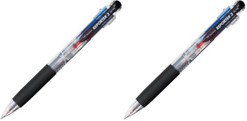 55560 Reporter 3-Color Ballpoint Pen by Tombow – 1 Count (Pack of 2), Metal, Clear, Model BC-TRC20