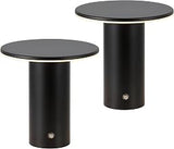 JONATHAN Y Gio Cordless Rechargeable LED Table Lamp 7.5", Black, Set of 2