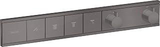 hansgrohe Concealed Thermostat RainSelect, for 4 Functions, Brushed Black Chrome