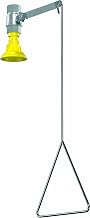 Bradley S19-130 Galvanized Steel 1 Spray Head Vertical Supply Drench Shower with Plastic Showerhead, Ceiling Mount, 20 GPM Water Flow, 9 Width x 25-1/2 Height