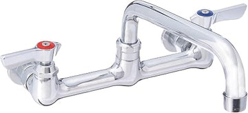 Krowne 12-808L Krowne Silver Series Faucet, Splash-Mounted, 8" Centers, 8" Swing spout, Quarter-Turn Ceramic Cartridge Valve, Low Lead Compliant
