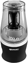 Westcott Halo Colored Pencil Non-Stick Electric Sharpener, Ac-Powered, 3.5 X 6.75, Black/Silver