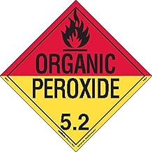 Labelmaster Z-EZ52 Organic Peroxide Hazmat Placard, Worded, E-Z Removable Vinyl, Revised (Pack of 25)